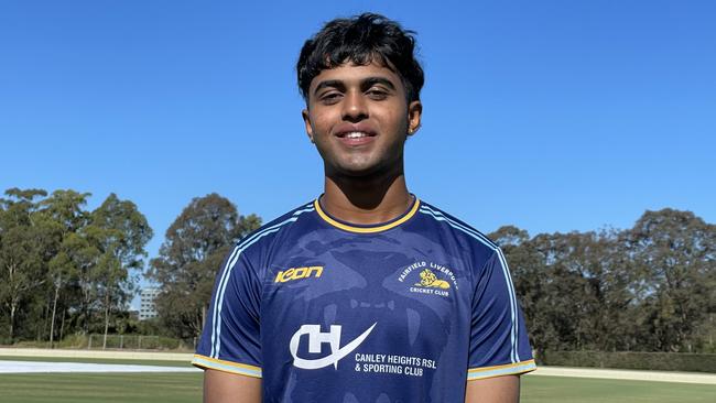 Fairfield-Liverpool all-rounder Yuva Nishchay. Picture: Jason Hosken (News Corp)