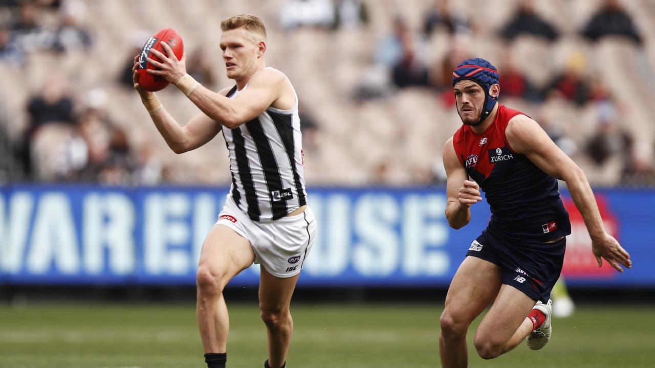 Adam Treloar of the Magpies is in strong form in SuperCoach
