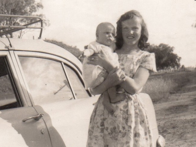 Gwen Grover holding her baby sister Sue, who was 19 years old at the time of hear death in 1983. PIcture: Supplied