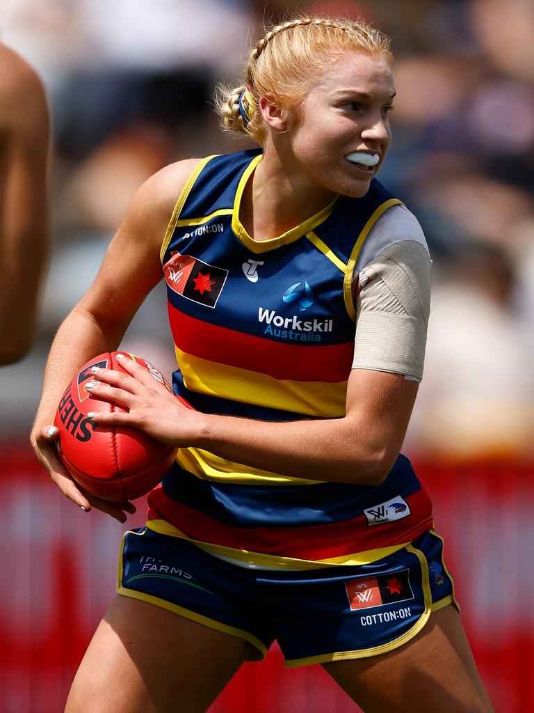 Mueller has played 17 games for the Crows. (Photo by Michael Willson/AFL Photos via Getty Images)