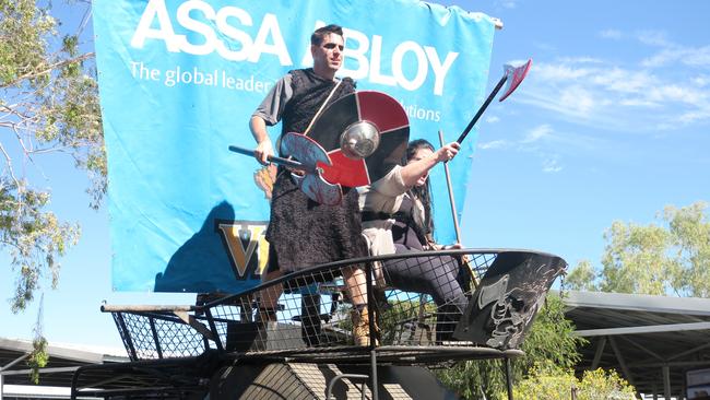 The Viking, navy and pirate ship boats are major drawcards for the town’s Henley on Todd regatta.