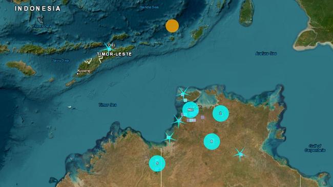 A magnitude 5.7 earthquake in the Banda Sea was felt across the Top End in the early hours of Sunday morning.