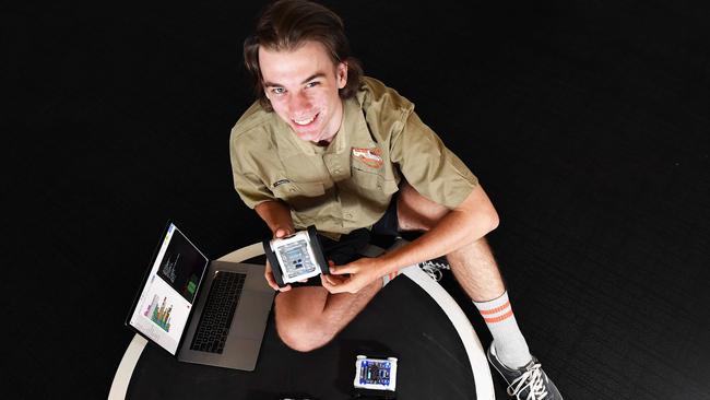 18 Year Old High School graduate Jameson Harvey, founder of Royal Robotics. Picture: Patrick Woods.