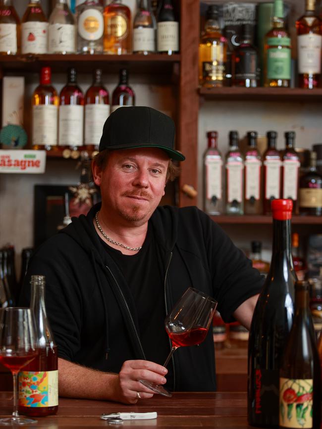 Mike Bennie at P&V Wine+ Liquor, in Enmore, Sydney. Picture: Justin Lloyd