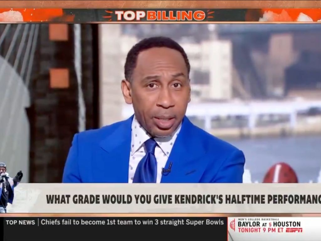 Stephen A. Smith was no fan of Serena Williams getting in on Kendrick Lamar’s Drake trolling. Picture: ESPN