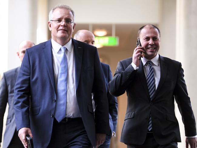 The “new generation” of Liberal leaders, Scott Morrison and Josh Frydenberg. Picture: AAP