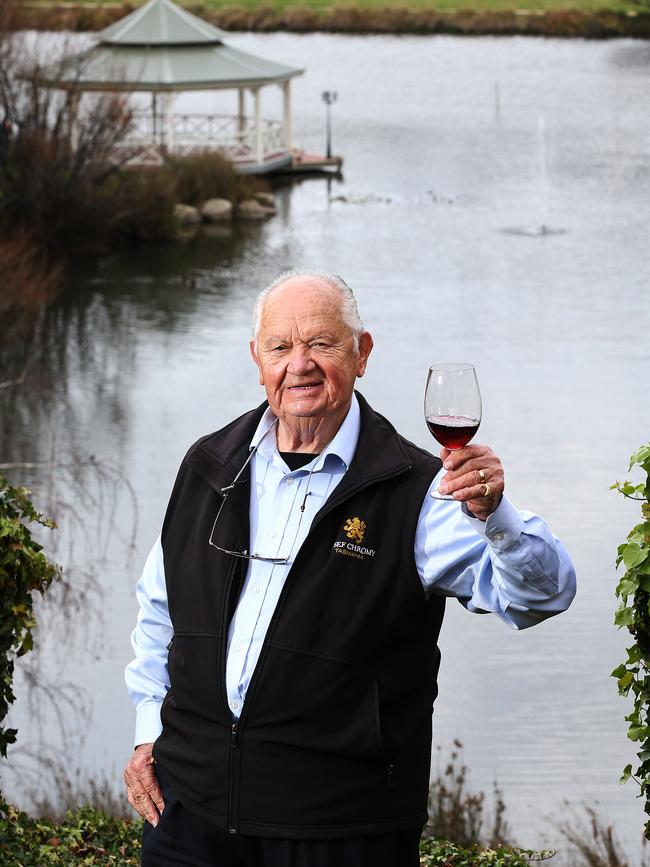 Wine maker Josef Chromy at his winery at Relbia. PICTURE CHRIS KIDD