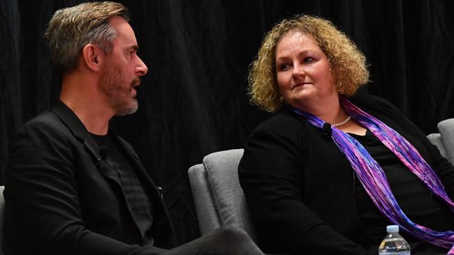 Professor Trish Williams chats with Dr Terry Sweeney at a Fearless Conversations session. Picture: Keryn Stevens