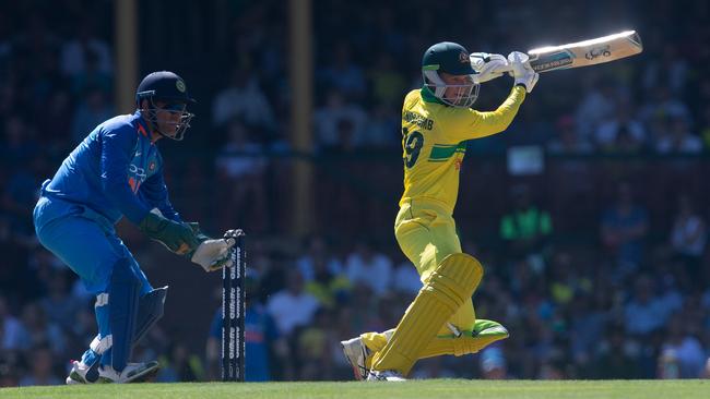 Peter Handscomb in action against India.