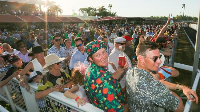 Darwin Cup fans after Ihtsahymn, ridden my Peter Hall, enters the mounting yard after winning the 2019 Darwin Cup. Picture: Glenn Campbell