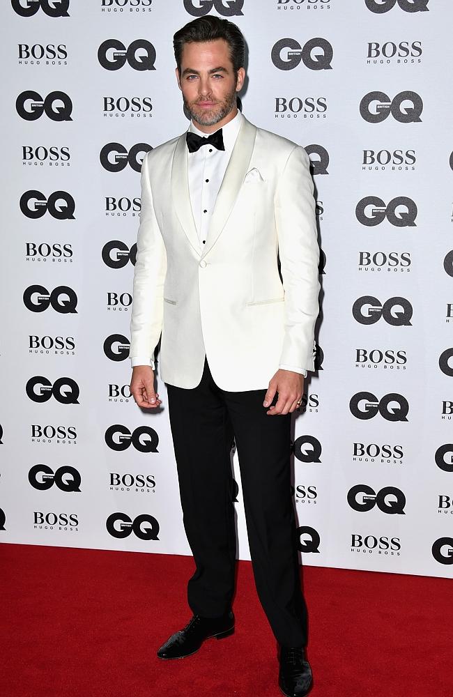 Chris Pine arrives for GQ Men Of The Year Awards 2016 at Tate Modern on September 6, 2016 in London, England. Picture: Getty