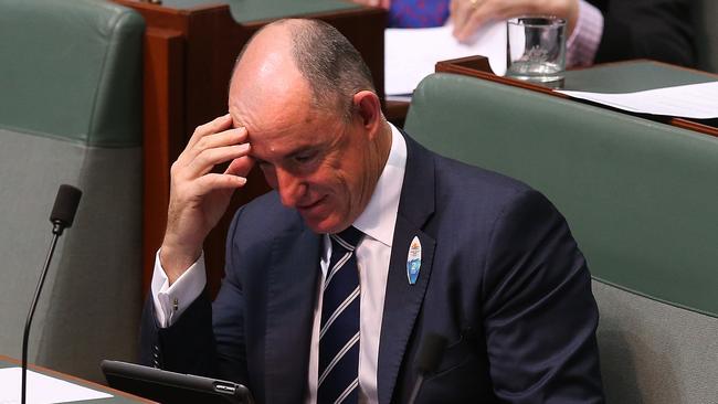 Stuart Robert in Question Time in the House of Representatives Chamber, Parliament House in Canberra. Picture: Kym Smith