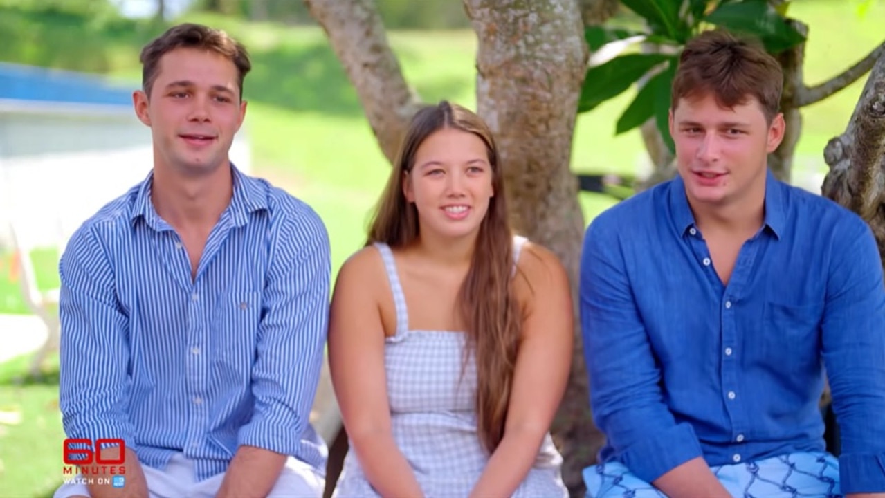 Dutton's kids Tom, Rebecca and Harry. Picture: 60 Minutes