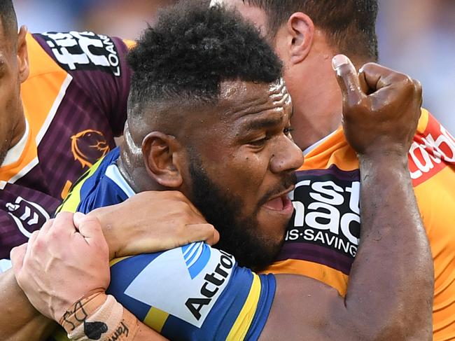 Maika Sivo of the Eels during the Second NRL Elimination Final between the Parramatta Eels and the Brisbane Broncos at Bankwest Stadium in Sydney, Sunday, September 15, 2019. (AAP Image/Joel Carrett) NO ARCHIVING, EDITORIAL USE ONLY