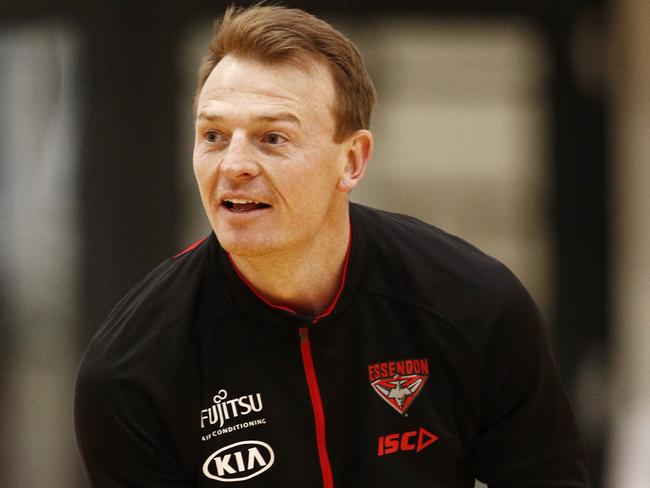 Brendon Goddard is seen during an Essendon Bombers training session