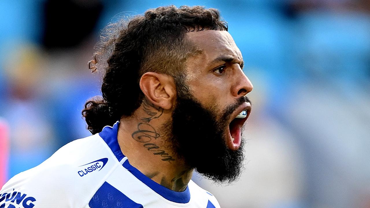 Josh Addo-Carr has cleared the air with Bulldogs management. Picture: Bradley Kanaris/Getty Images