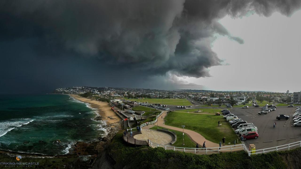 The storm began moving across Newcastle on Friday. Picture: Twitter