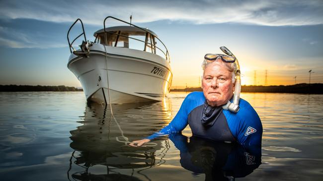 Marine biologist Mike Bossley has worked tirelessly to protect the dolphins in the Port River. Picture: Brad Fleet