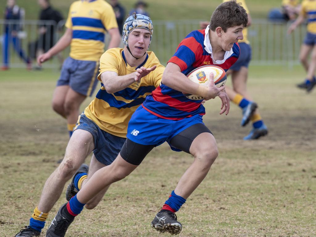 David Nunn for Downlands. 15As Downlands vs TGS. O'Callaghan Cup day at Downlands College. Saturday, August 6, 2022. Picture: Nev Madsen.