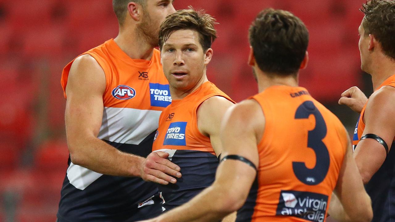 Toby Greene of the Giants is being umpired unfairly, according to Kane Cornes. Picture: Mark Nolan