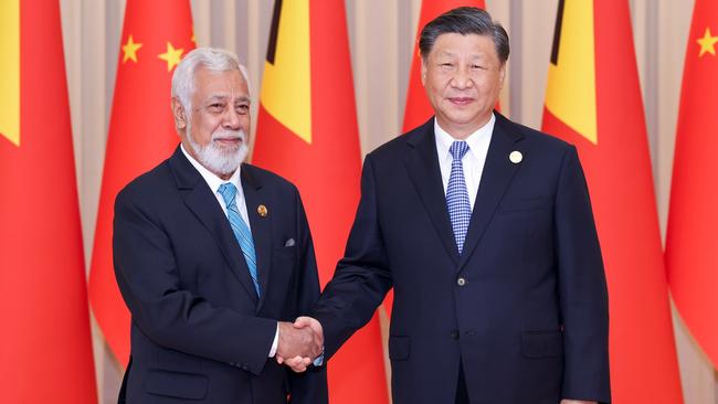 Xanana Gusmao meets Xi Jinping in Hangzhou on Saturday. Picture: AFP