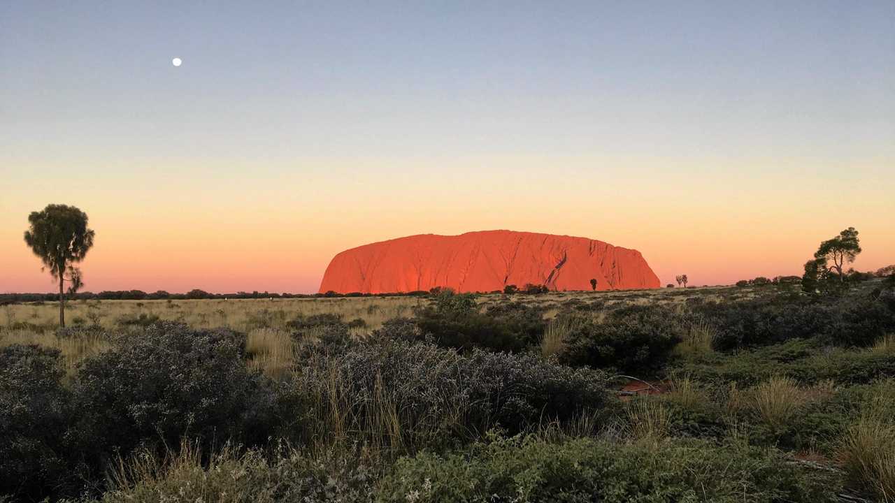 Uluru at sunset at the Uluru-Kata Tjuta National Park in the Northern Territory. Picture: Michael Wayne