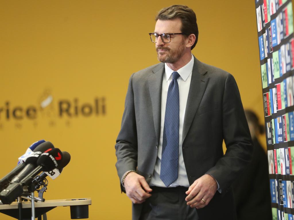 Richmond chief executive Brendon Gale speaks to the media after the announcement. Picture: David Crosling