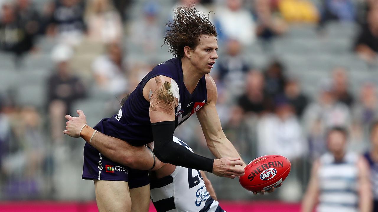 Nat Fyfe’s Dockers will face Geelong ... on a Sunday night! Picture: Gary Day
