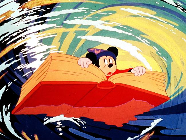 Mickey Mouse in a scene from Fantasia.