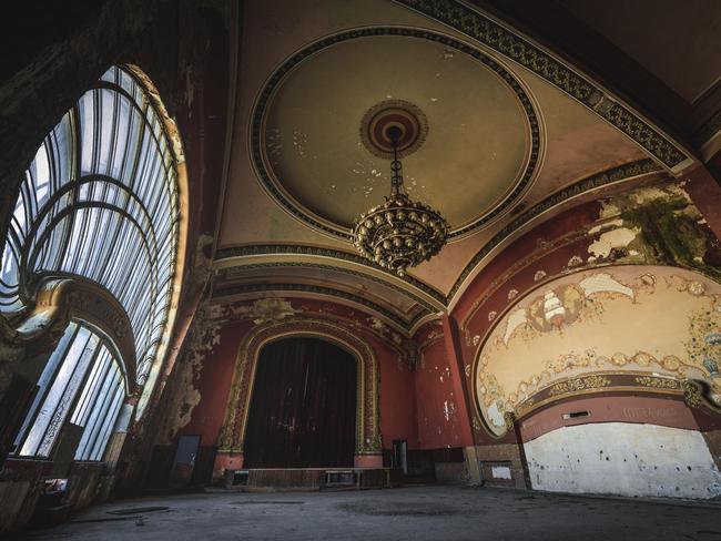 Creepy abandoned Romanian casino after dark. Picture: Jakub Kyncl