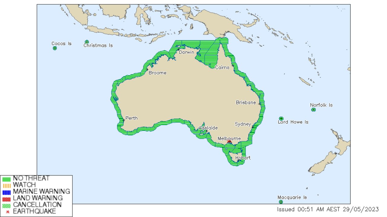 There was no tsunami threat from the magnitude 3.8 earthquake. Picture: Twitter