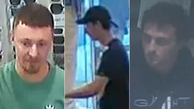 Police are looking to speak to these men over separate alleged thefts of high-end goods from Gold Coast stores.