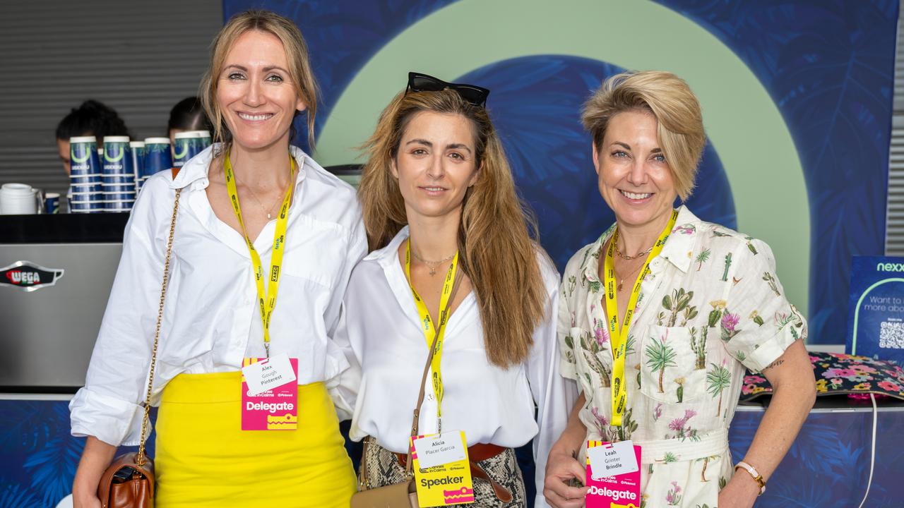 Alex Gough, Alicia Placer Garcia and Leah Grinter at Cannes in Cairns on Tuesday Morning. Picture Emily Barker