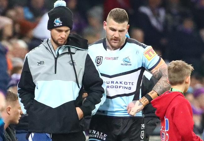 Josh Dugan comes off with a hamstring issue.