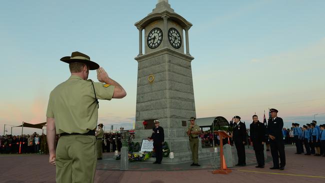 An Anzac Day dawn service at Semaphore. Picture: Mark Brake