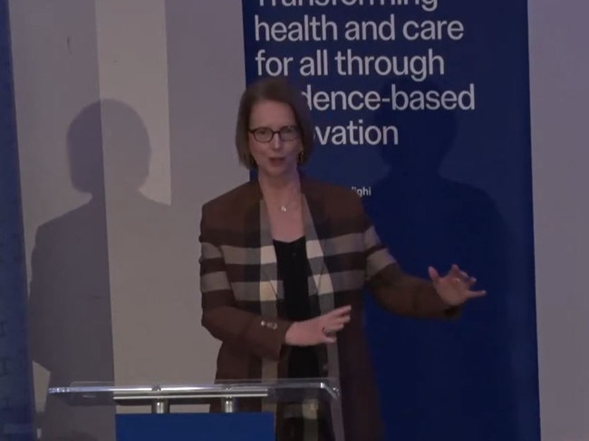 Former Prime Minister Julia Gillard at Imperial College in London.