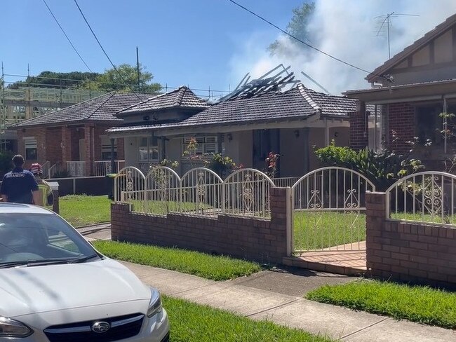 The fire at the property. Picture: Supplied