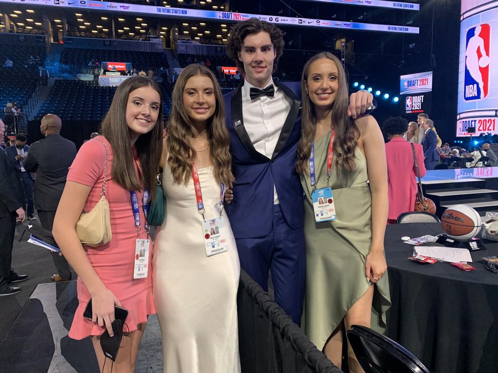 NBA star Josh Giddey with his sisters Ella, Neve and Hannah.