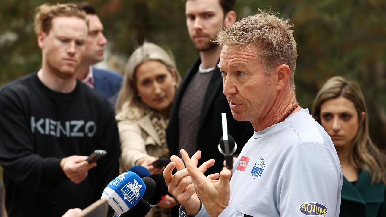 David Noble speaks to media about North’s issues. Picture: Michael Klein.