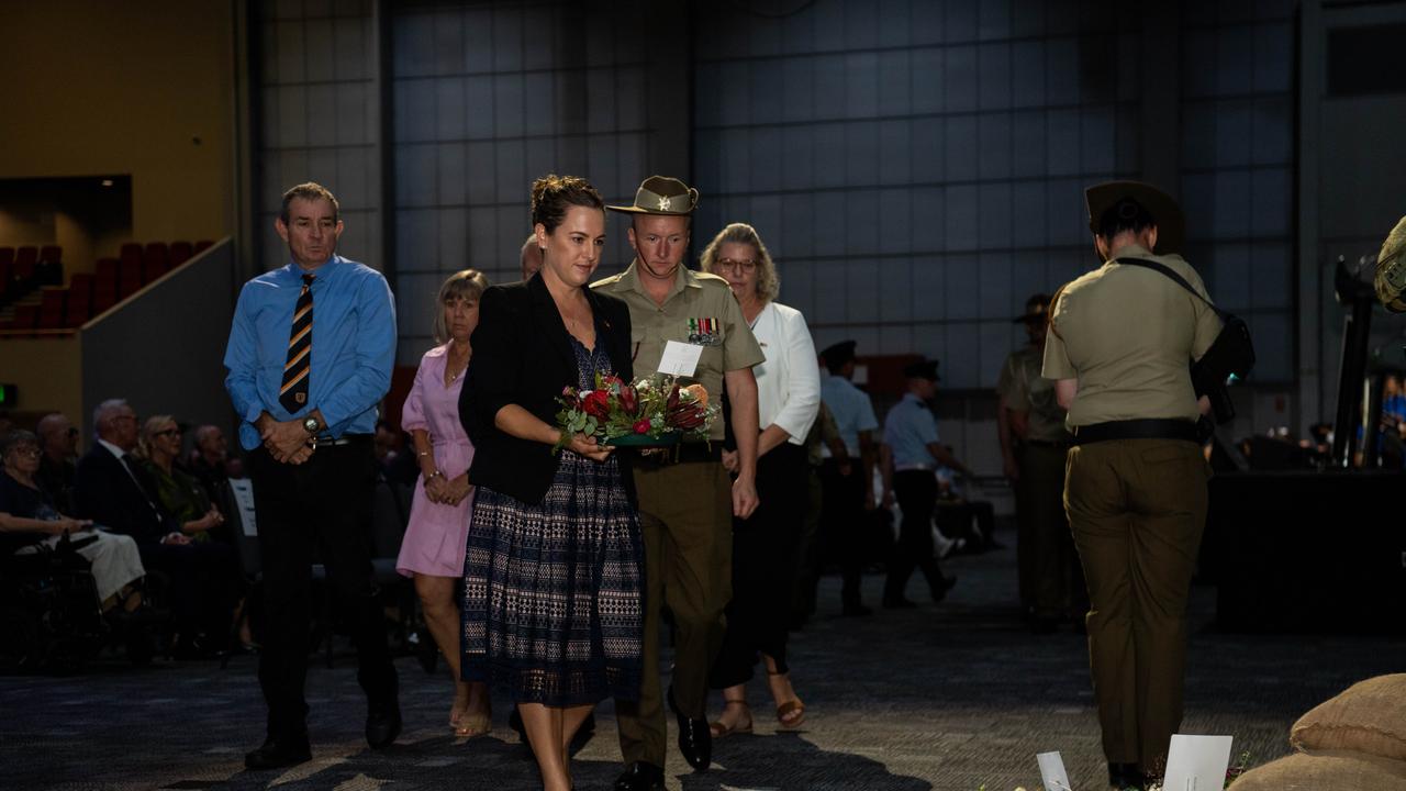 Lia Finocchiaro as the Top End community gathered at the Darwin Convention Centre to commemorate the Bombing of Darwin. Picture: Pema Tamang Pakhrin