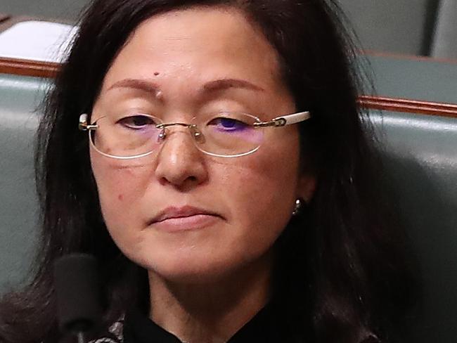 Gladys Liu in the House of Representatives Chamber at Parliament House in Canberra. Picture Kym Smith