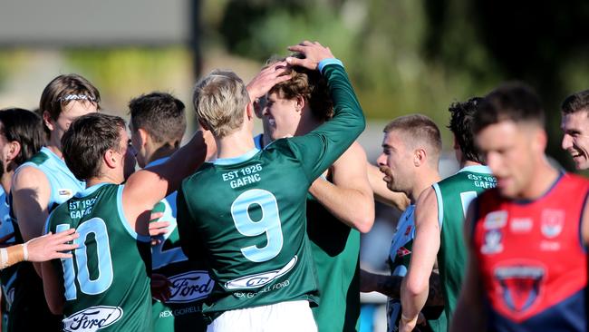 Geelong Amateur held off a spirited Portarlington after quarter time. Picture: Mike Dugdale