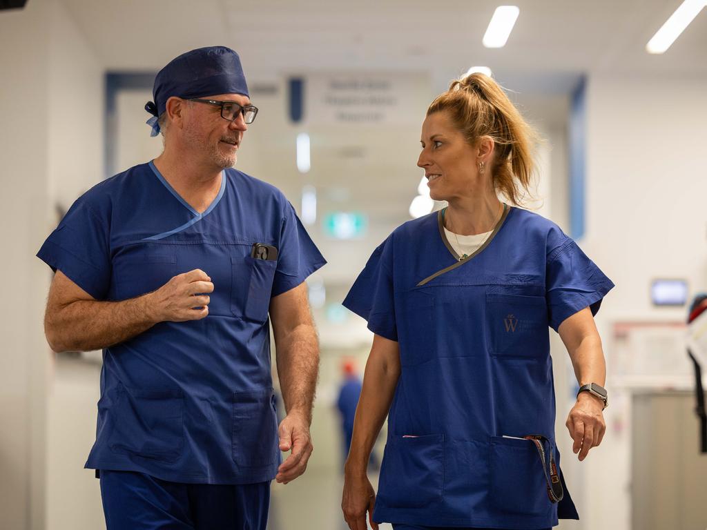 Surgeon Professor Jayme Bennetts (left), director of Cardiothoracic Surgery and nurse unit manager, operating suite, Joanne Ferrier. Picture: Jason Edwards