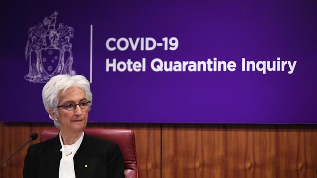 Jennifer Coate during the COVID-19 Hotel Quarantine Inquiry. PIcture: Getty