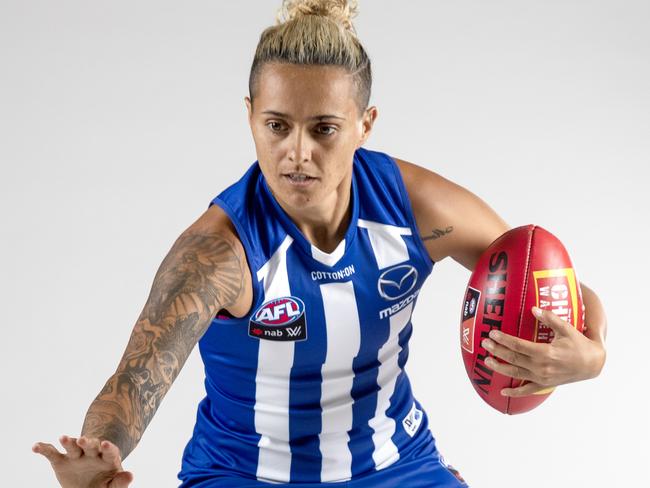 ***FOR HOBART MERCURY EXCLUSIVE USE ONLY... DO NOT USE WITHOUT PERMISSION FROM EDITOR CHRIS JONES***For AFLW poster series.  Moana Hope North Melbourne.  Picture: NICOLE CLEARY