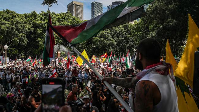 Sunday’s pro-Palestine rally in the Sydney CBD attracted up to 10,000 protesters. Picture: Getty Images