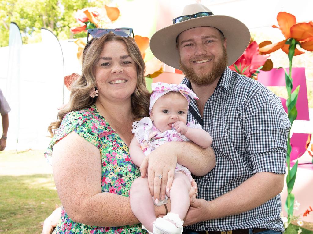 Charlotte, Lorelai and Perry Fletcher, Toowoomba Carnival of Flowers Festival of Food and Wine, Saturday, September 14th, 2024. Picture: Bev Lacey