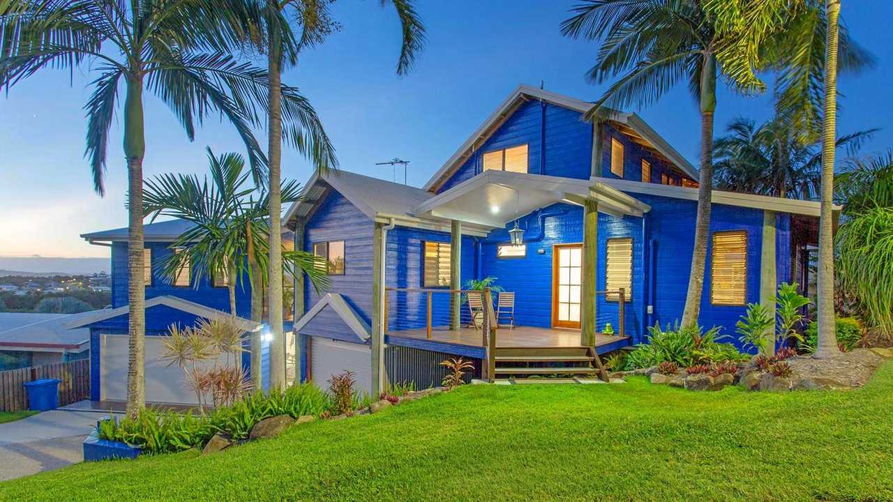 BLUE MASTERPIECE: The unique home at 9 Sunrise Place, Blacks Beach is up for sale. Picture: First National Real Estate Macka