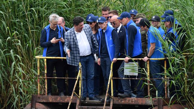 Rafael Grossi visits the Russian-controlled Zaporizhzhia nuclear power plant in southern Ukraine on Thursday. Picture: AFP