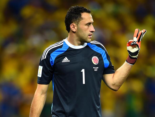 FORTALEZA, BRAZIL - JULY 04: Goalkeeper David Ospina of Colombia gestures during the 2014 FIFA World Cup Brazil Quarter Final match between Brazil and Colombia at Castelao on July 4, 2014 in Fortaleza, Brazil. (Photo by Laurence Griffiths/Getty Images)